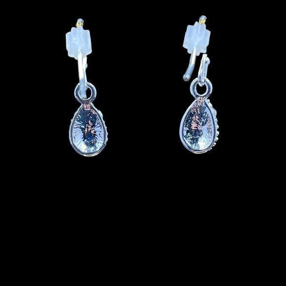 Swarovski Crystal Teardrop Earrings Silver Holiday Gift Sparkle Glam Christmas - Picture 5 of 6